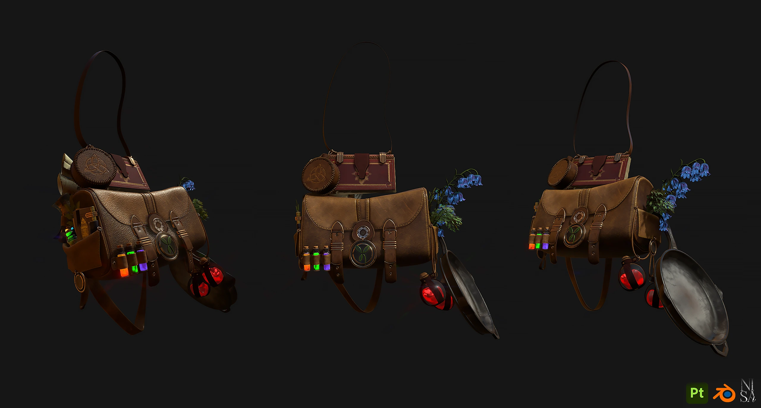 Enchanted Satchel, Inventory prop · Leather · Fantasy — image 4 of 4
