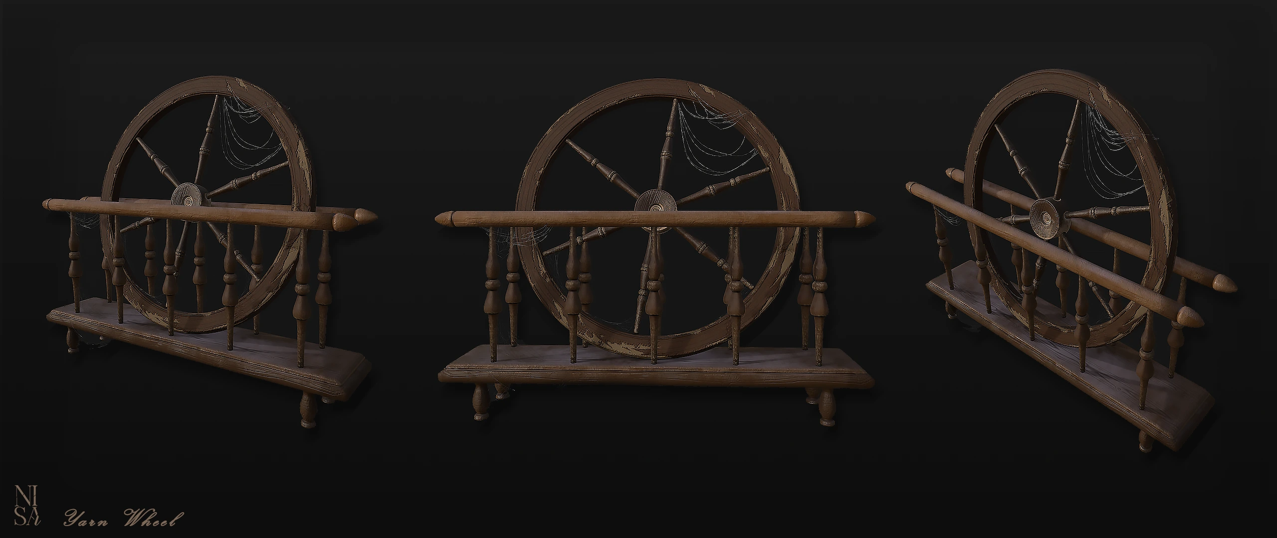 Spinning Wheels, Environment prop · Wooden · Aged — image 2 of 2