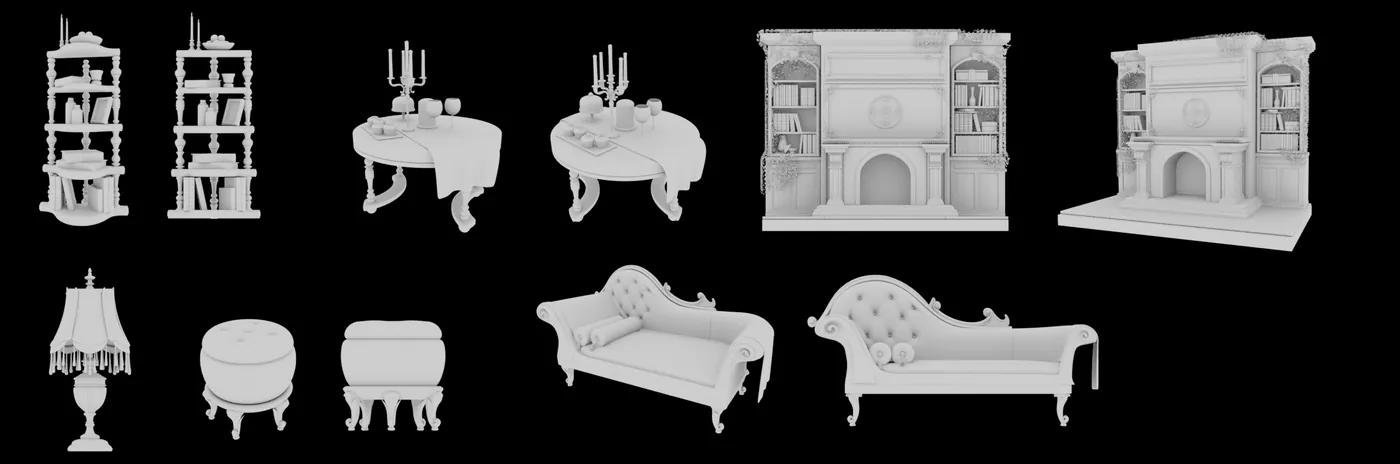Vampire Hall, 3D · Environment · Gothic interior — image 2 of 6