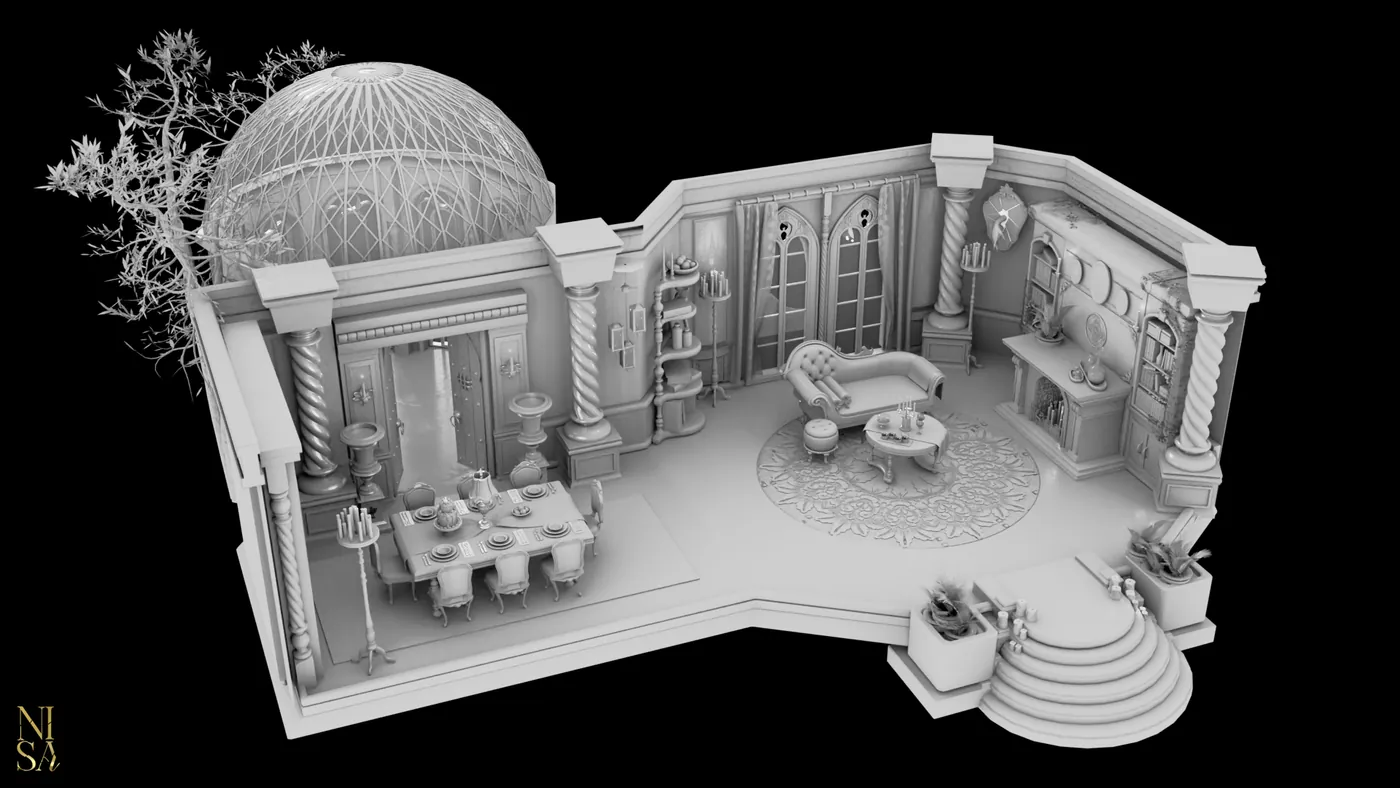 Vampire Hall, 3D · Environment · Gothic interior — image 3 of 6