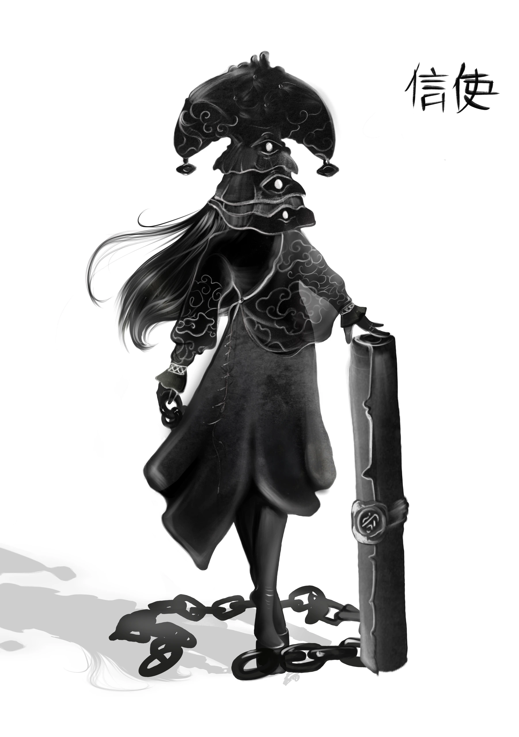 Xin, Character concept · Silhouette study · 3D sculpt — image 2 of 12