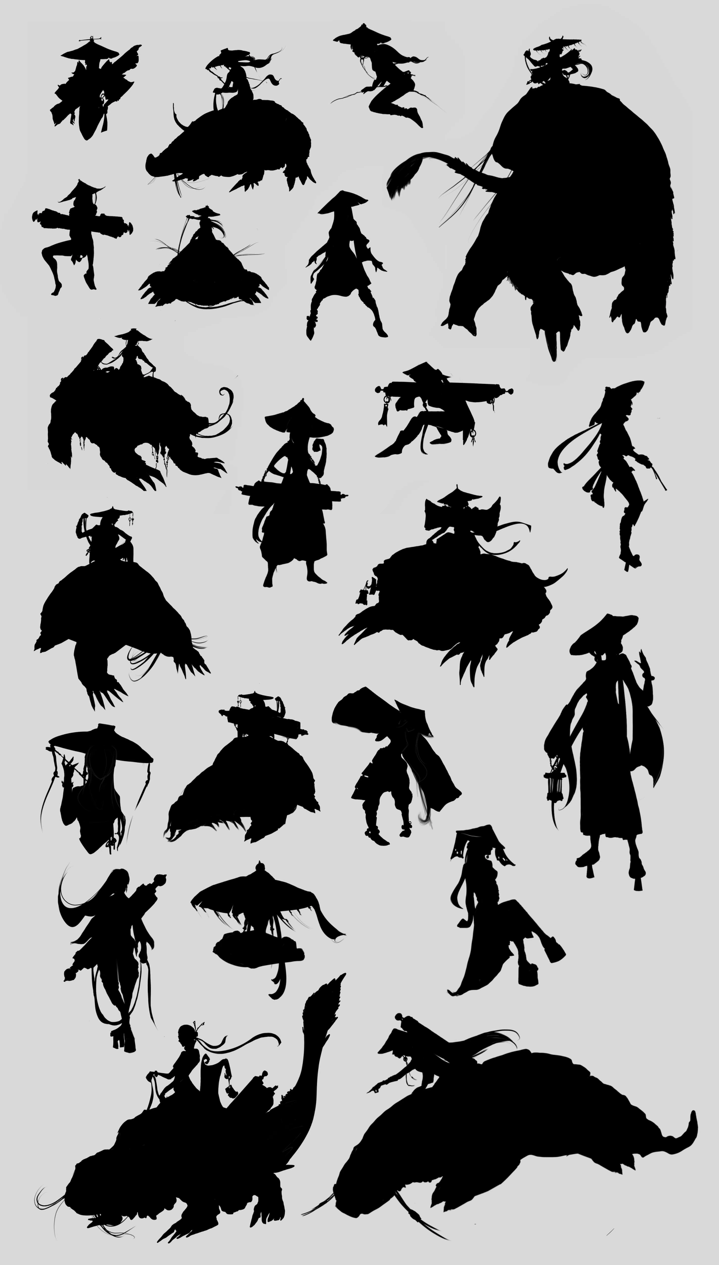 Xin, Character concept · Silhouette study · 3D sculpt — image 11 of 12