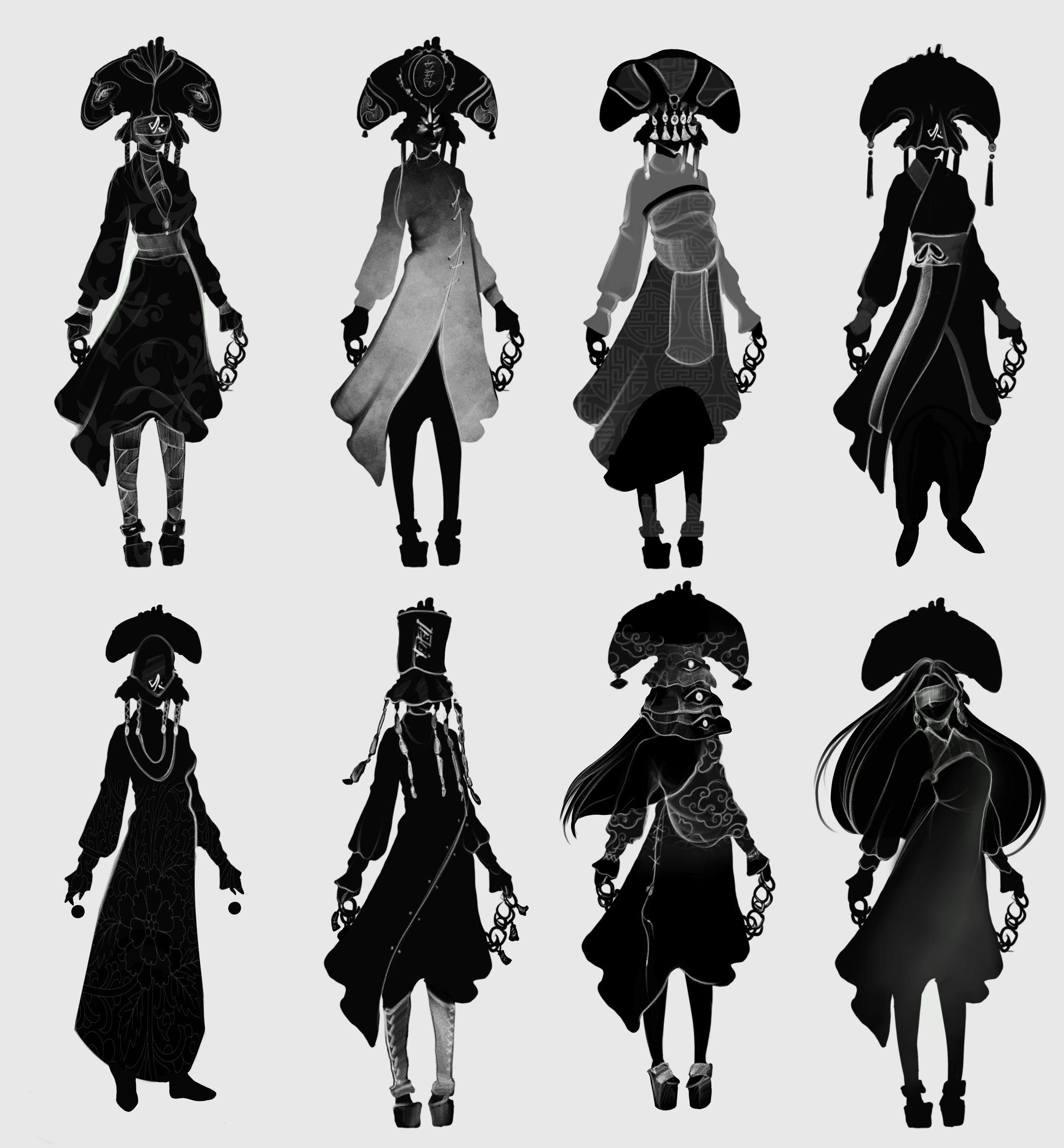 Xin, Character concept · Silhouette study · 3D sculpt — image 5 of 12