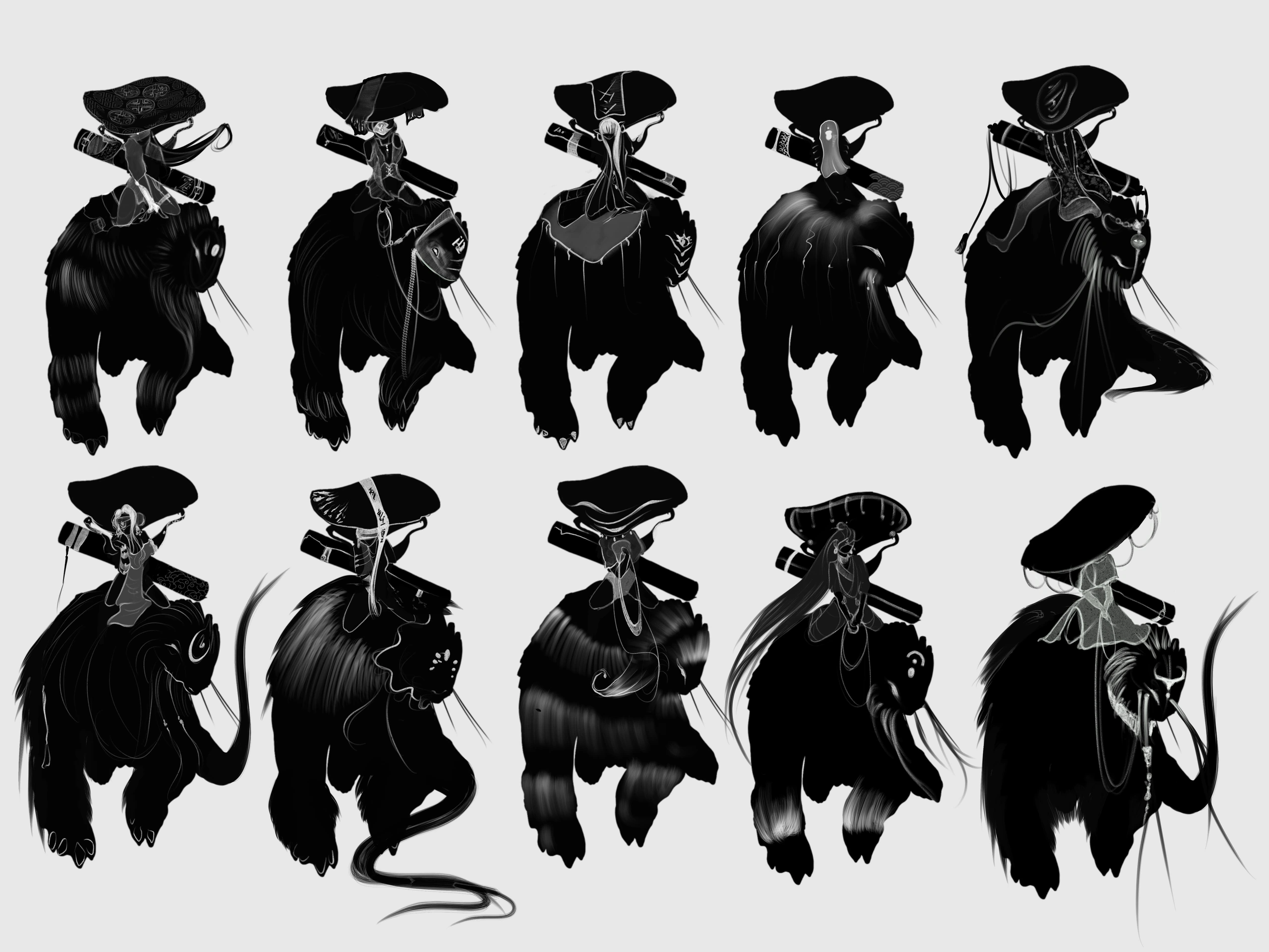 Xin, Character concept · Silhouette study · 3D sculpt — image 6 of 12