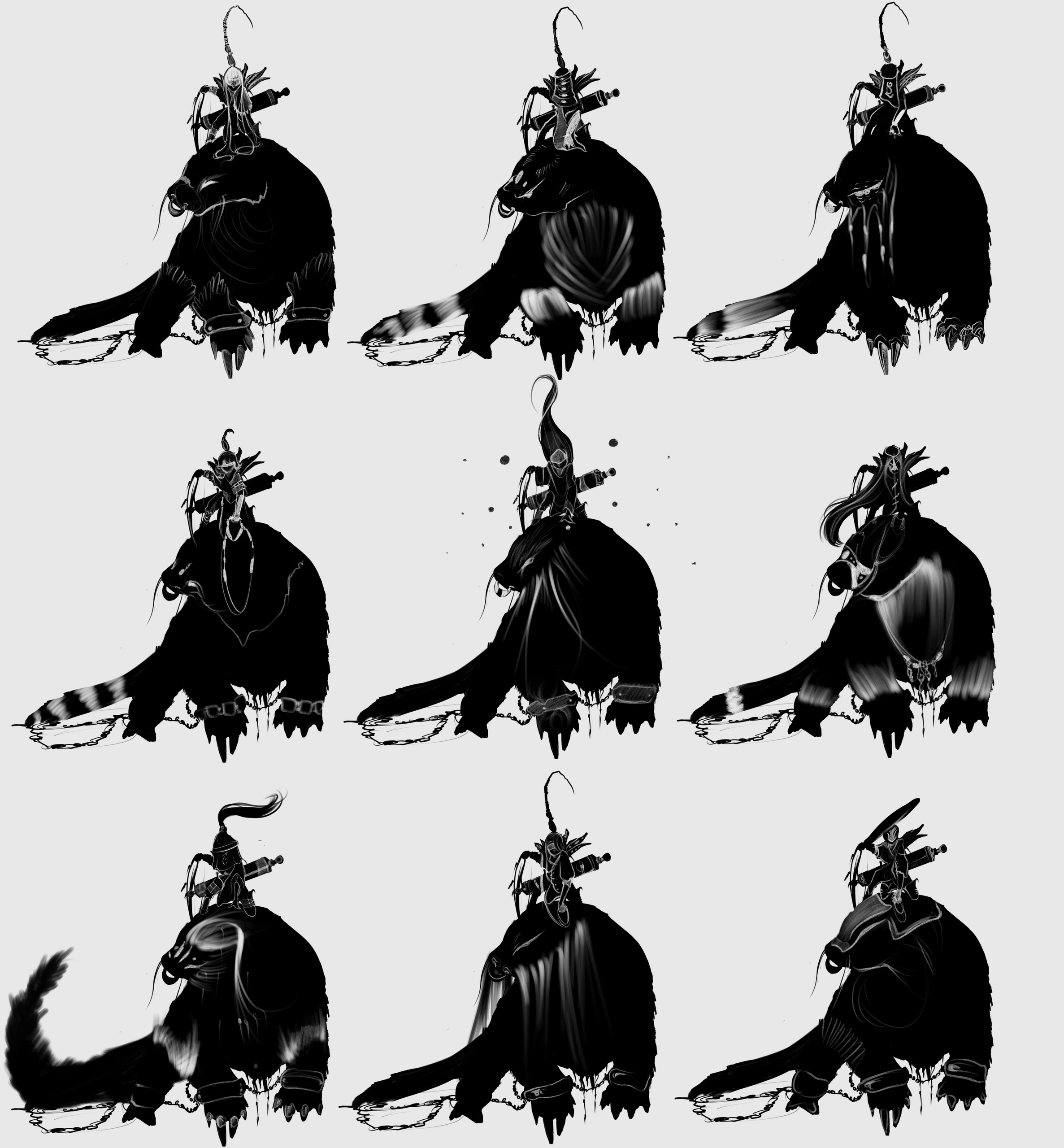Xin, Character concept · Silhouette study · 3D sculpt — image 8 of 12