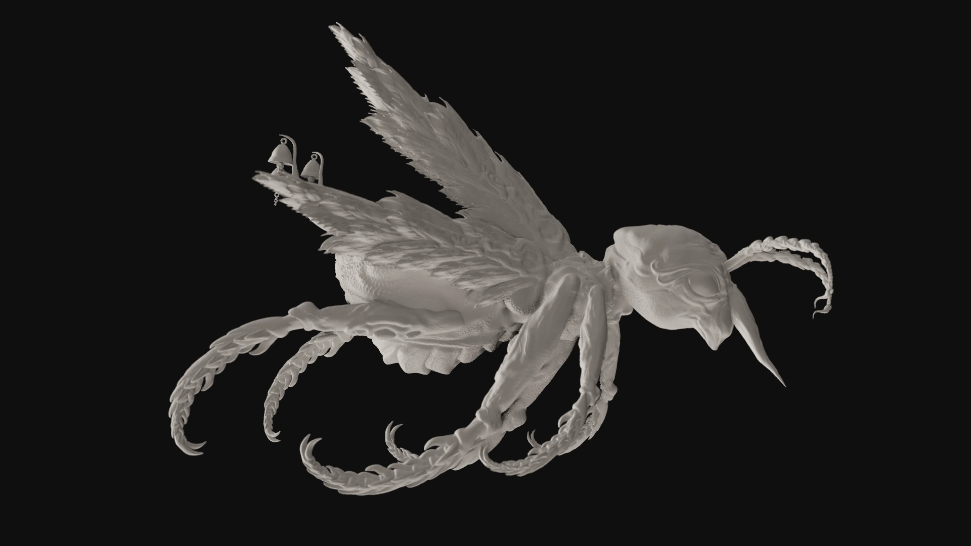 Ajna — Creature sculpt · Insect · Clay render