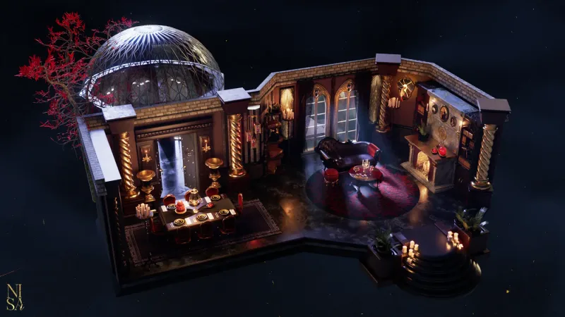 Vampire Hall — 3D · Environment · Gothic interior