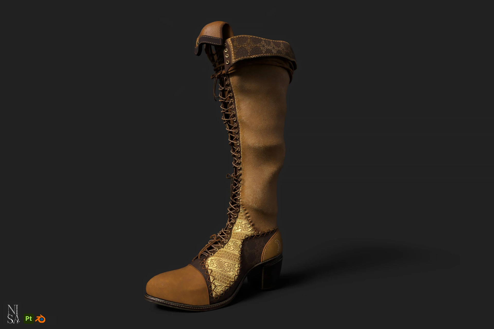Witch Boots — Character prop · Footwear · Sculpt to texture